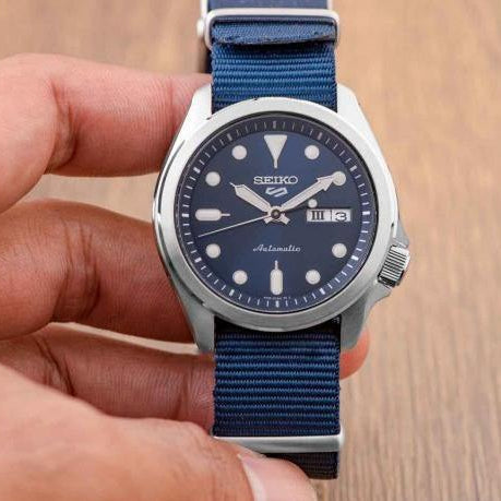 Seiko 5 Sports Automatic Blue Dial Blue Nylon Strap Watch for Men - SRPE63K1