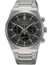 Seiko Conceptual Chronograph Grey Dial Silver Steel Strap Watch for Men - SSB455P1