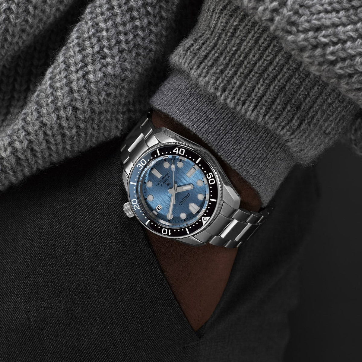 Seiko Prospex Glacier Save The Ocean Special Edition Automatic Blue Dial Silver Steel Strap Watch for Men - SPB299J1