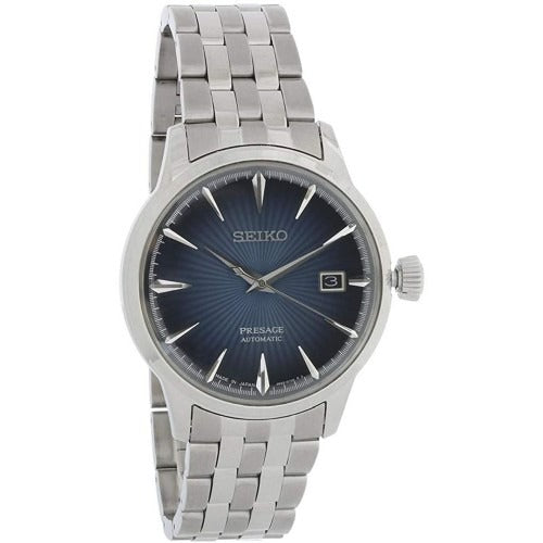 Seiko Presage Cocktail Time Automatic Blue Dial Silver Steel Strap Watch for Men - SRPB41J1