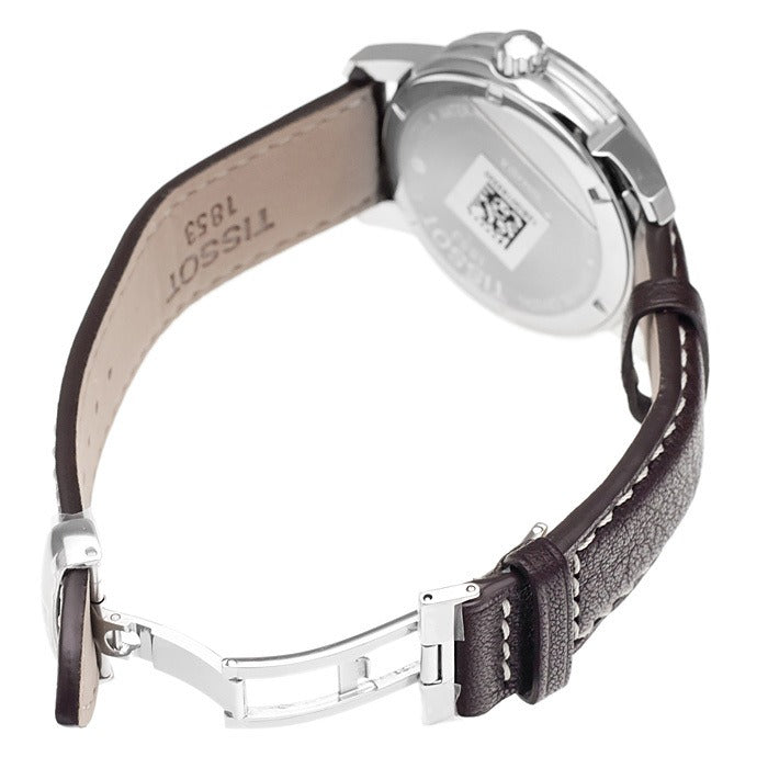 Tissot T-Sport Gent XL Silver Dial Brown Leather Strap Watch for Men - T116.410.16.037.00