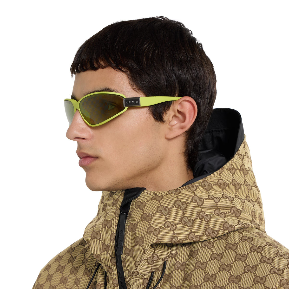 Gucci Women Rectangular Green Sunglasses