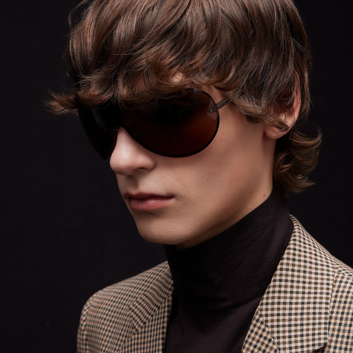 Gucci Unisex Mask Frame Dark Brown Sunglasses