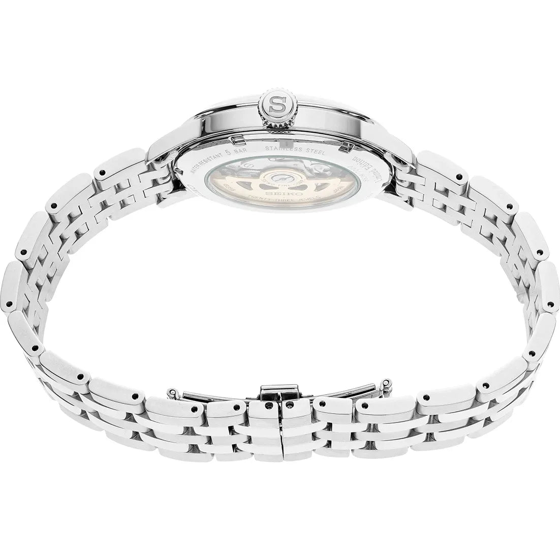 Seiko Presage Cocktail Time Automatic Black Dial Silver Steel Strap Watch for Men - SRPE17J1