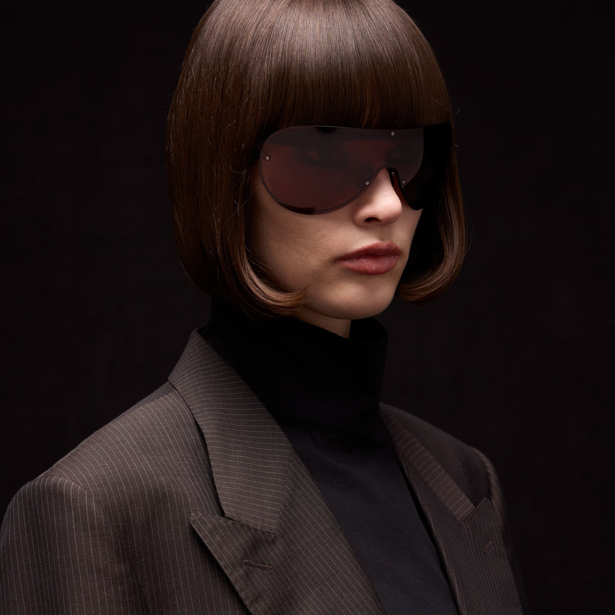 Gucci Unisex Mask Frame Dark Brown Sunglasses