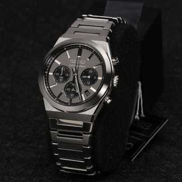 Seiko Conceptual Chronograph Grey Dial Silver Steel Strap Watch for Men - SSB455P1