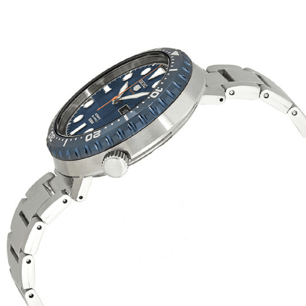 Seiko 5 Sports Automatic Blue Dial Silver Steel Strap Watch for Men - SRPC63J1