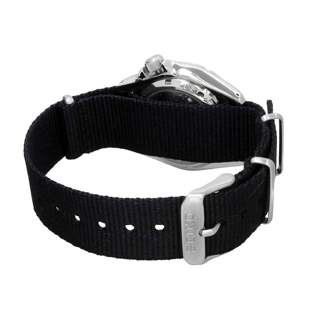 Seiko 5 Sports Automatic Black Dial Black Nylon Strap Watch for Men - SRPE67K1