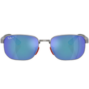 Ray Ban Women Irregular Frame Polished Shiny Gunmetal Sunglasses