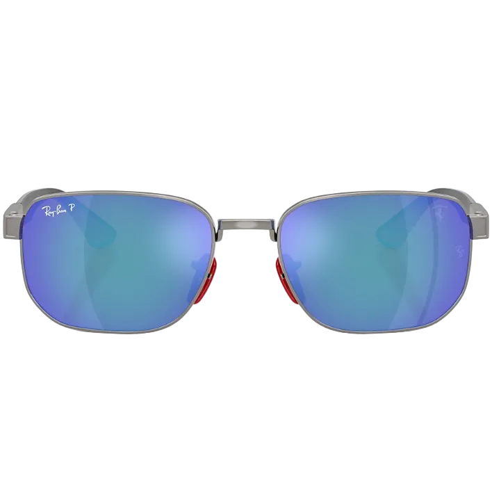 Ray Ban Women Irregular Frame Polished Shiny Gunmetal Sunglasses