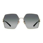 Gucci Women Oval Frame Shiny Gold Toned Sunglasses