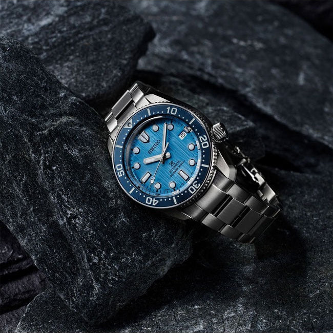 Seiko Prospex Glacier Save The Ocean Special Edition Automatic Blue Dial Silver Steel Strap Watch for Men - SPB299J1
