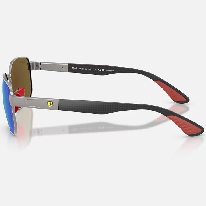 Ray Ban Women Irregular Frame Polished Shiny Gunmetal Sunglasses