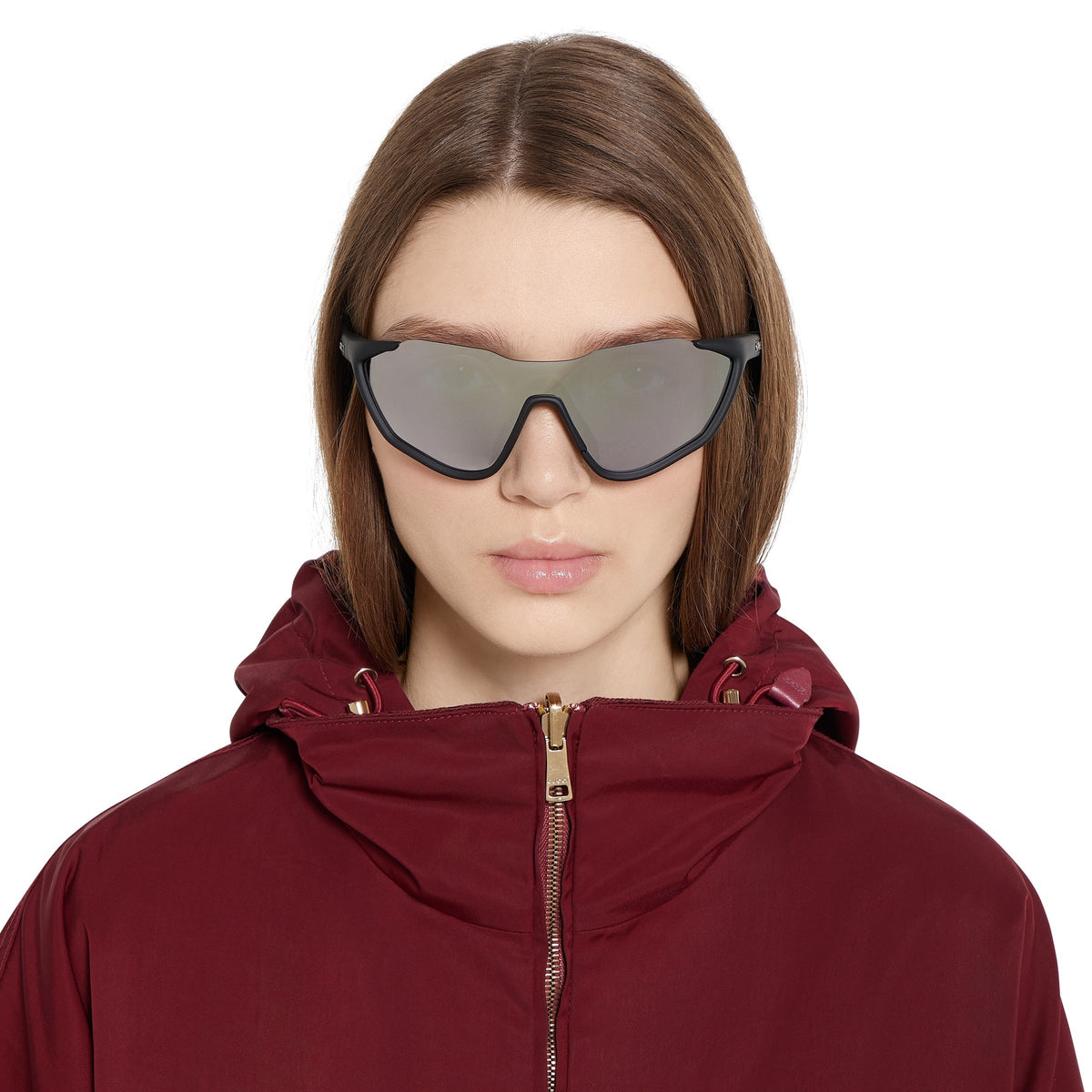 Gucci Men Mask-shaped Matte black Sunglasses