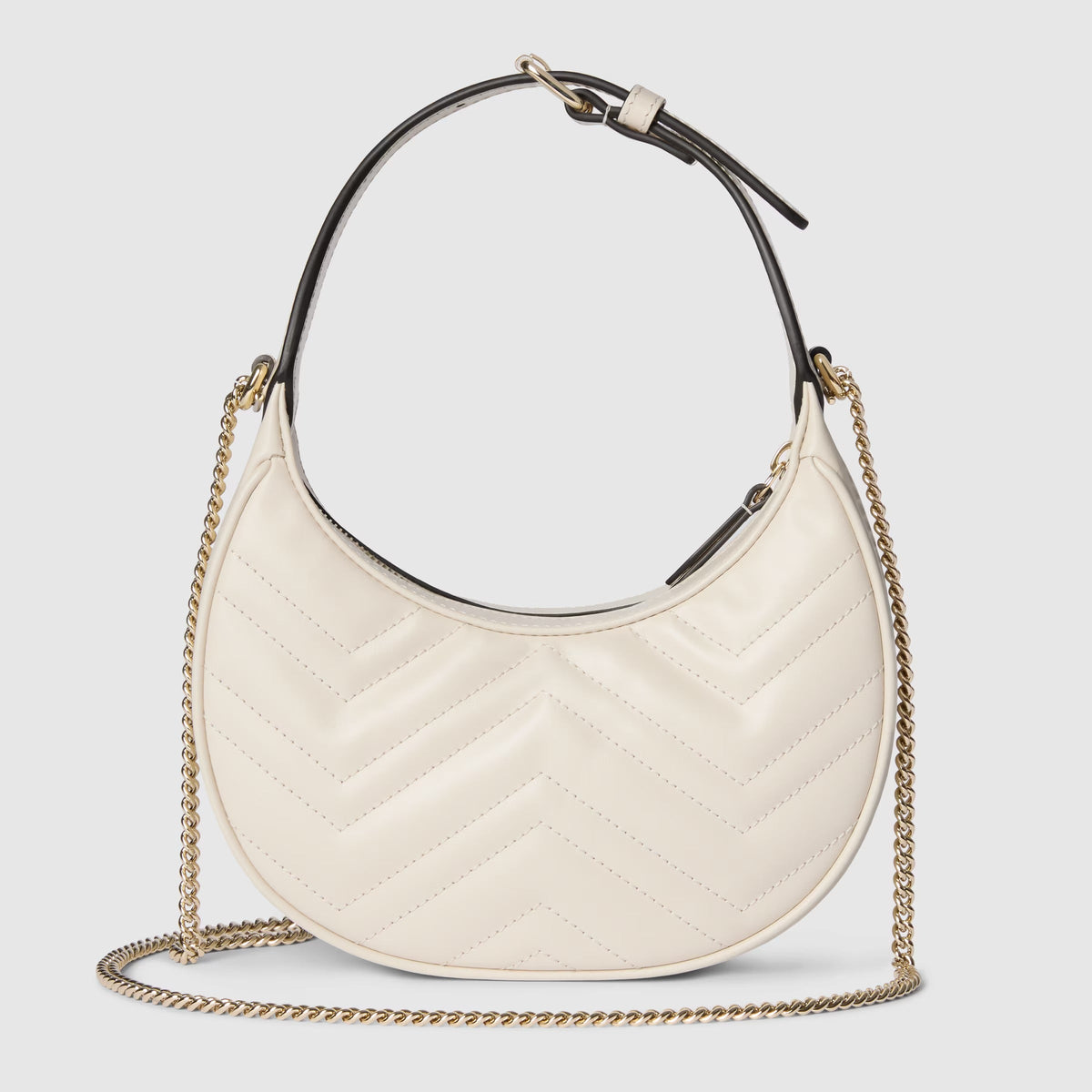 Gucci GG Marmont Leather Small Shoulder Bag – White