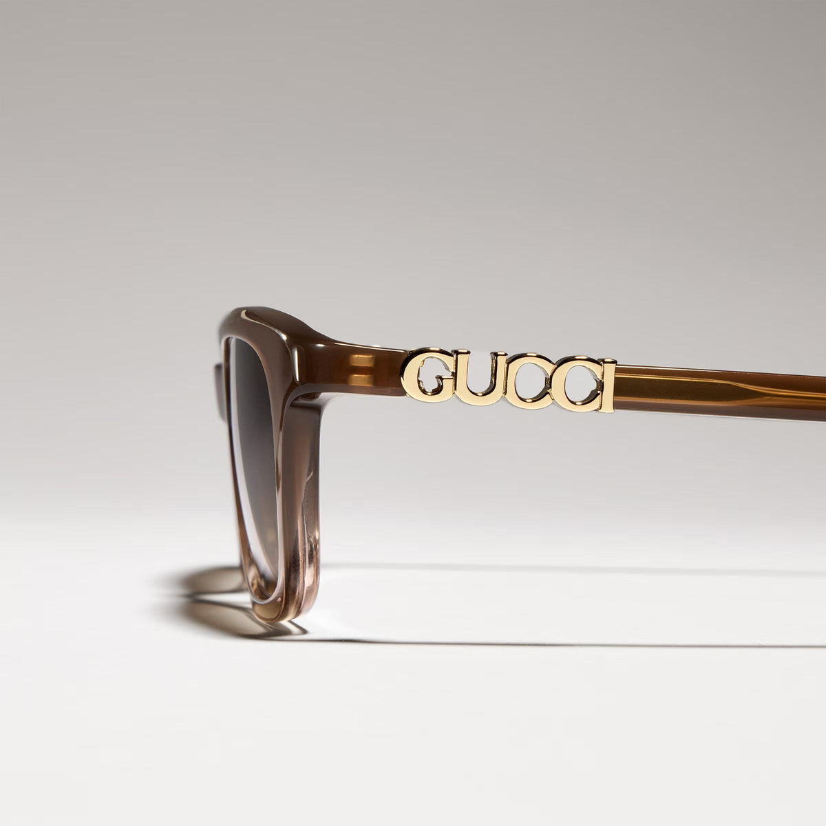 Gucci Women Rectangular Frame Brown Gradient Sunglasses
