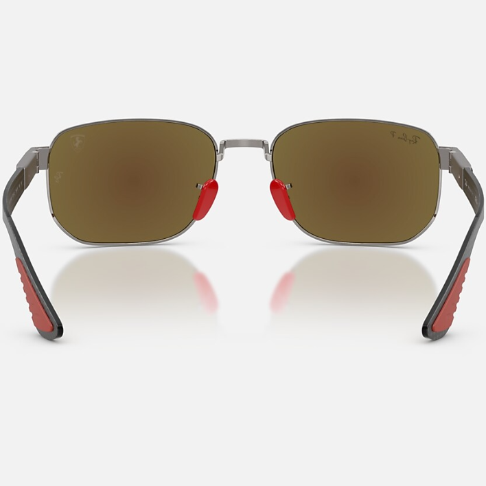 Ray Ban Women Irregular Frame Polished Shiny Gunmetal Sunglasses
