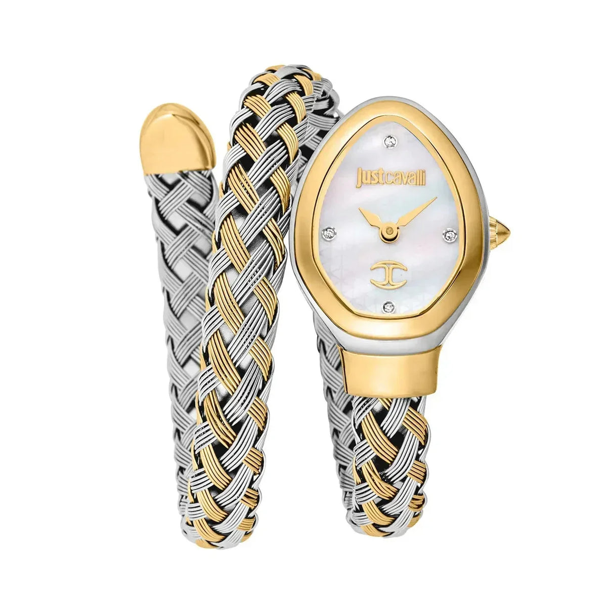 Just Cavalli Novara Mother of Pearl Dial Two Tone Steel Strap Watch for Women - JC1L264M0055