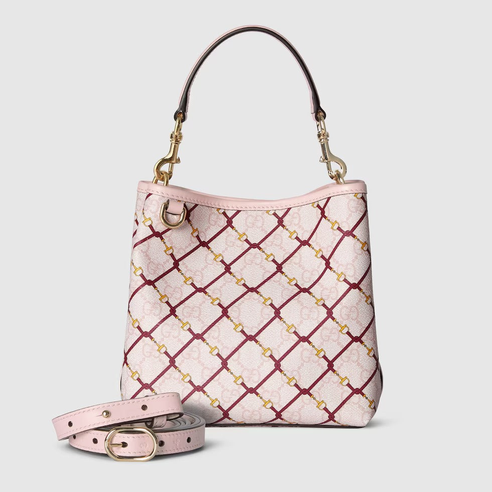 Gucci Emblem Small Bucket Bag – Beige