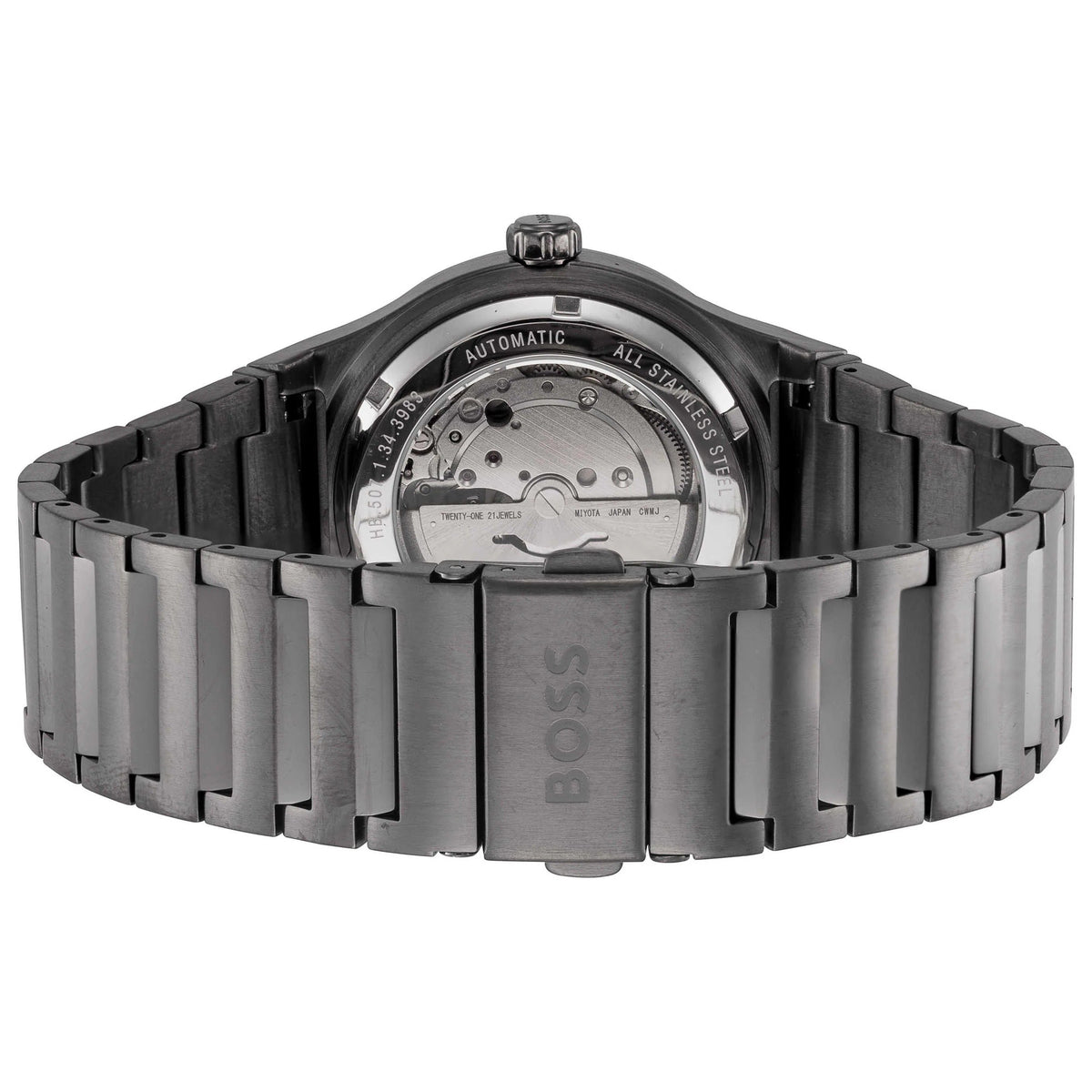 Hugo Boss Candor Automatic Blue Dial Grey Steel Strap Watch for Men - 1514119