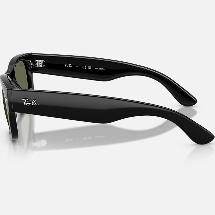 Ray Ban Women Square Frame Shiny Matt Black Sunglasses