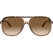 Ray Ban Women Square Frame Polished Transparent Brown Sunglasses