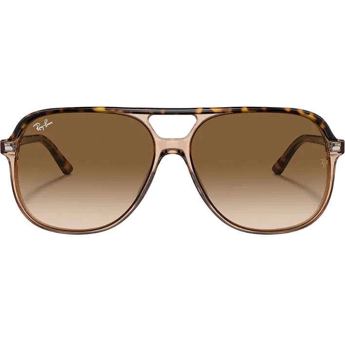 Ray Ban Women Square Frame Polished Transparent Brown Sunglasses
