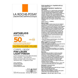 La Roche Posay Anthelios 50+ SPF Ultra Fluid Body Mineral Lotion - 125ml