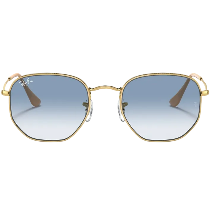 Ray Ban Women Irregular Frame Shiny Dusty Gold Sunglasses