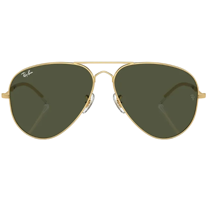 Ray Ban Men Pilot Frame Shiny Dusty Gold Sunglasses