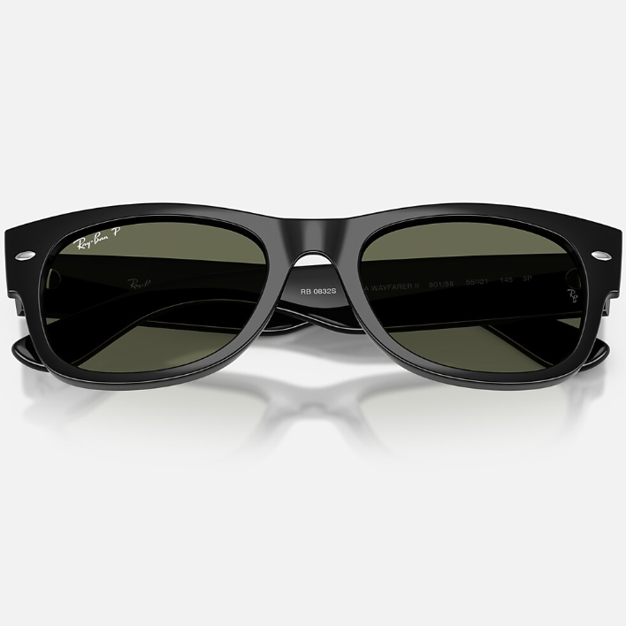 Ray Ban Women Square Frame Shiny Matt Black Sunglasses