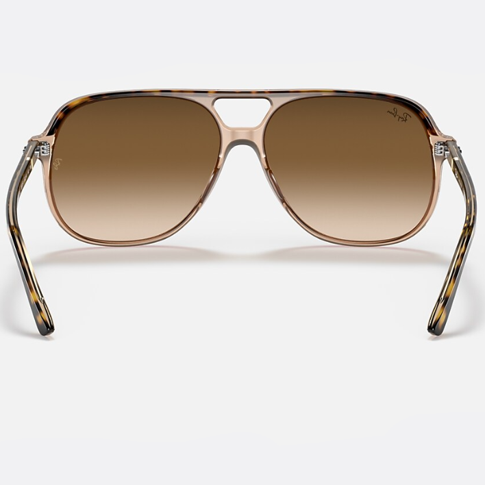 Ray Ban Women Square Frame Polished Transparent Brown Sunglasses