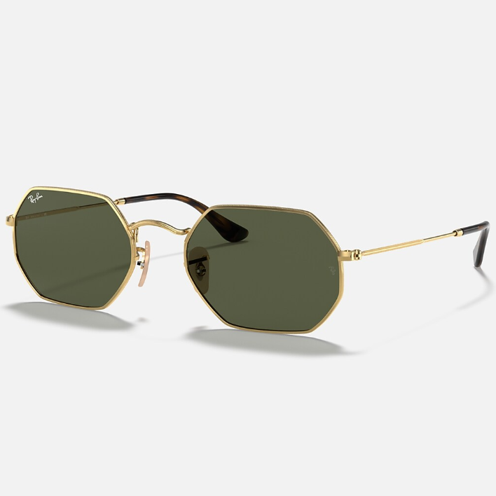 Ray Ban Women Irregular Frame Shiny Deep Gold Sunglasses