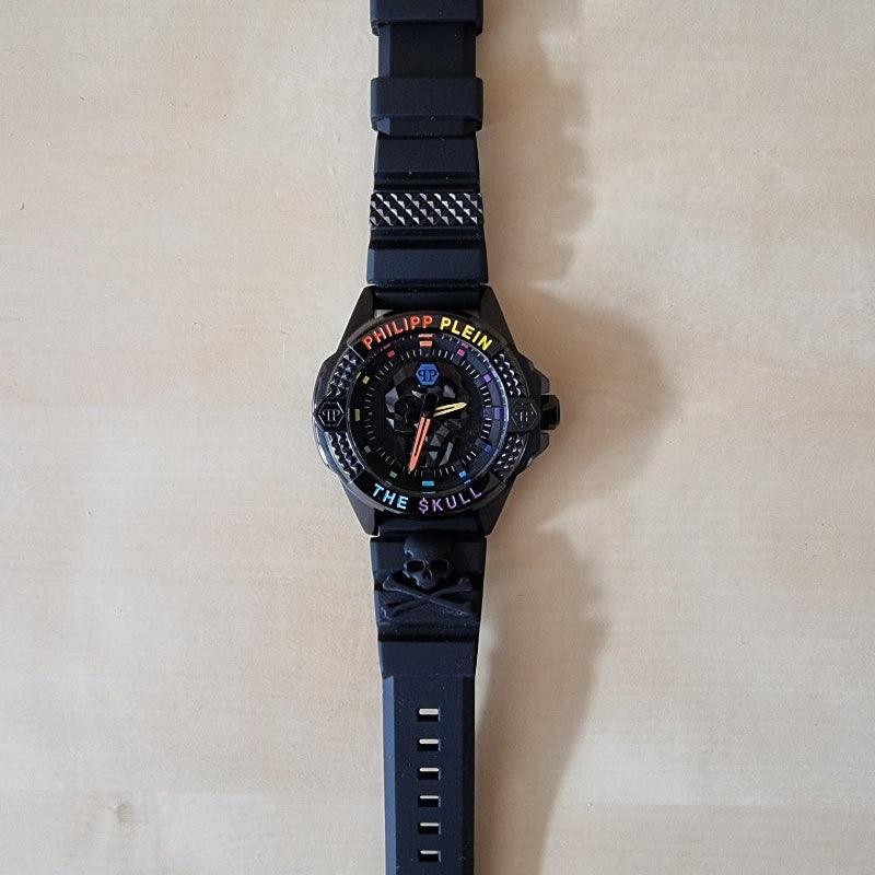 Philipp Plein The Skull Black Dial Black Silicone Strap Watch for Men - PWAAA0621
