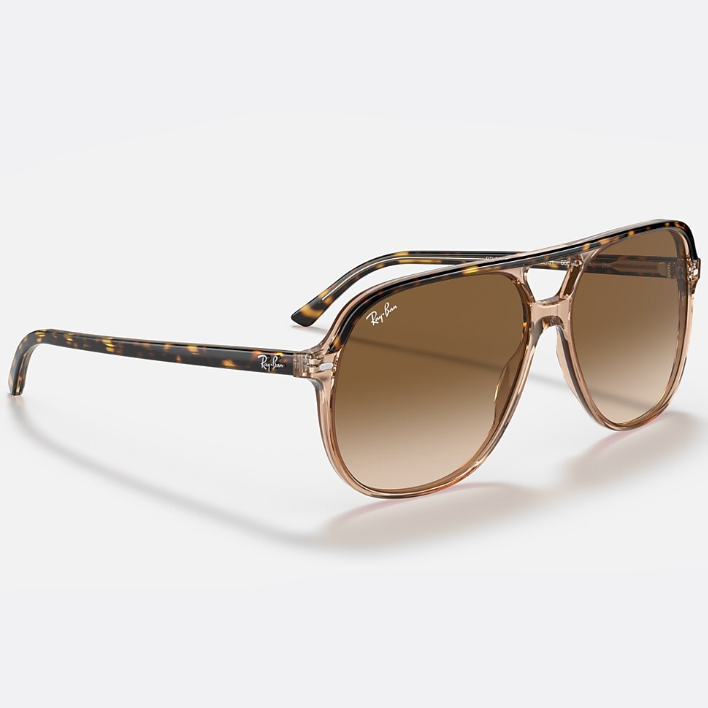 Ray Ban Women Square Frame Polished Transparent Brown Sunglasses
