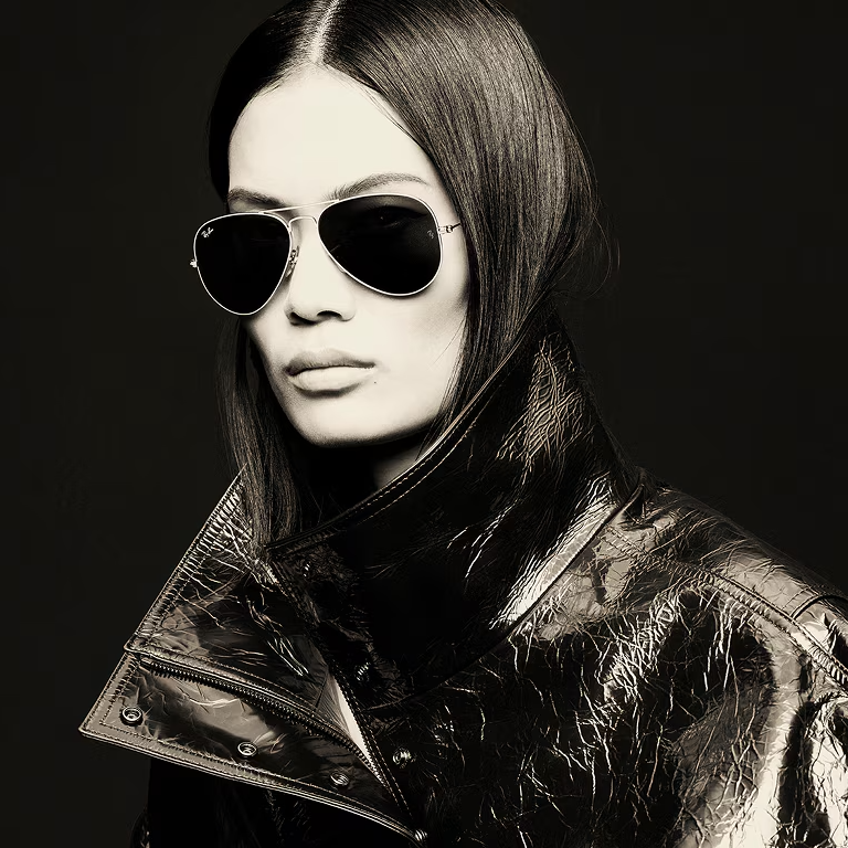 Ray Ban Men Pilot Frame Shiny Arista Gold Sunglasses