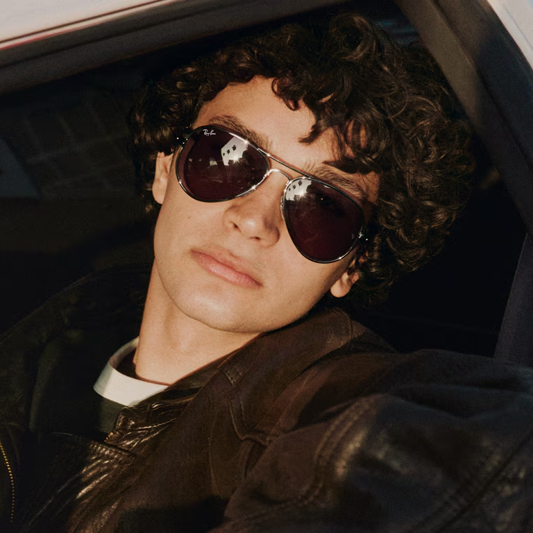 Ray Ban Men Pilot Frame Polished Gunmetal Sunglasses