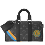 Louis Vuitton Monogram Eclipse Keepall Bandoulière 25 Duffle Bag – Black