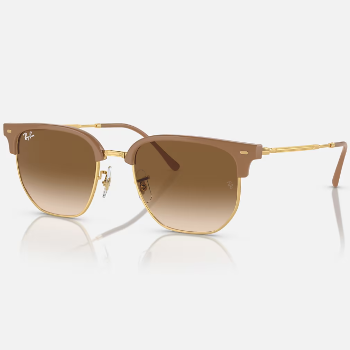 Ray Ban Women Irregular Frame Polished Beige On Gold Sunglasses