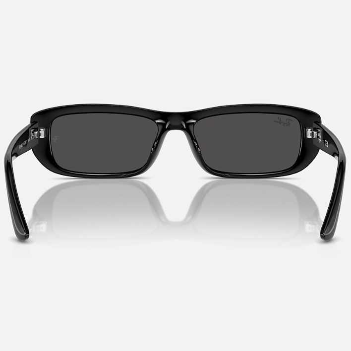 Ray Ban Women Pillow Frame Shiny Polished Black Sunglasses