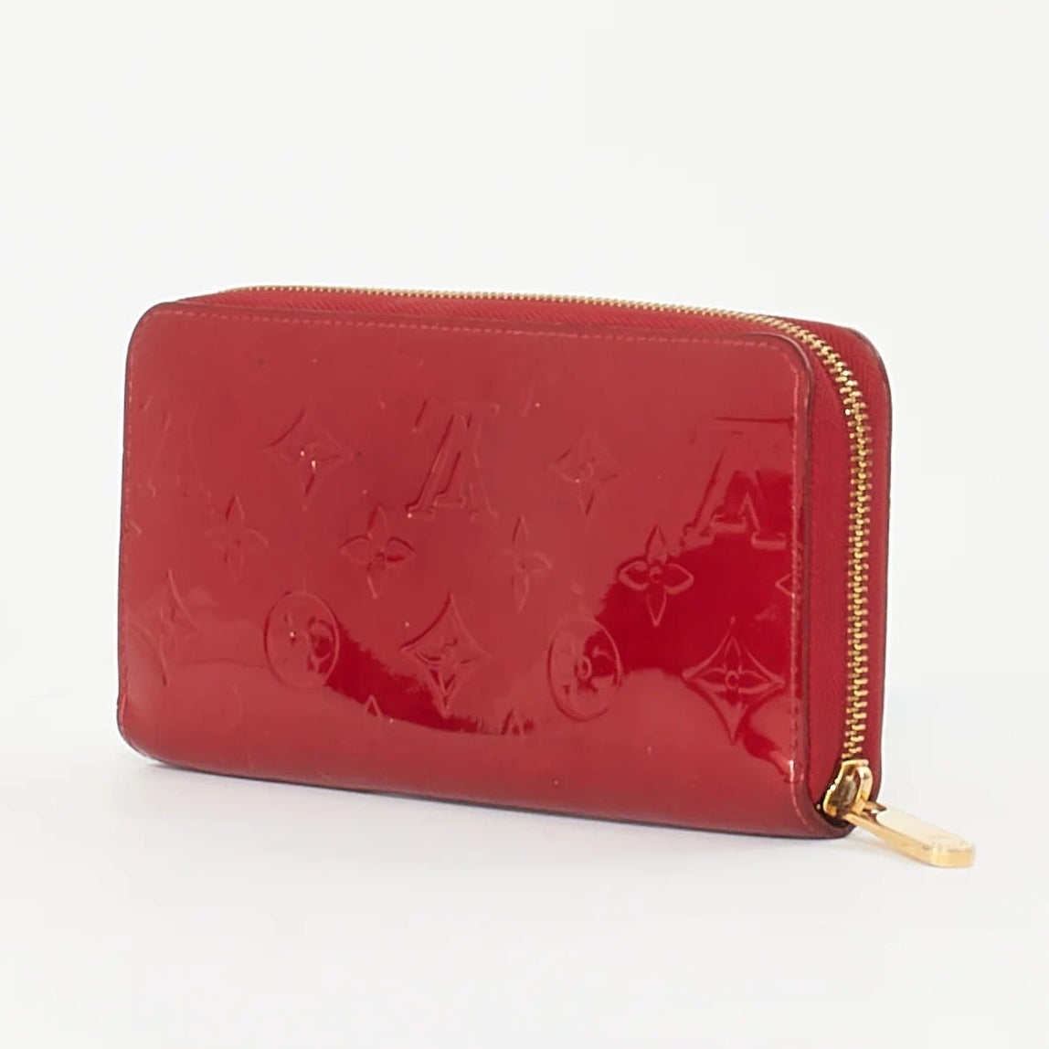 Louis Vuitton Zippy Vernis Leather Wallet - Red