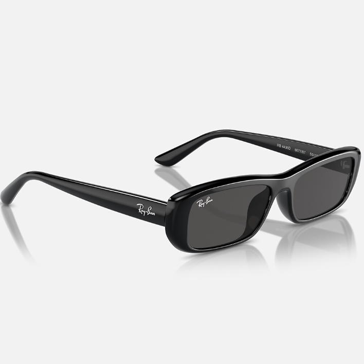 Ray Ban Women Pillow Frame Shiny Polished Black Sunglasses