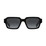 Prada Men Rectangular Frame Deep Black Sunglasses
