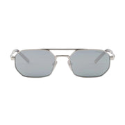 Prada Men Geometric Frame Silver Sunglasses