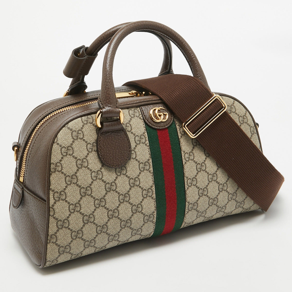 Gucci GG Canvas Ophidia Medium Bowling Bag - Beige