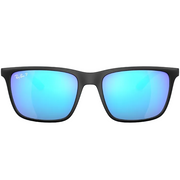 Ray Ban Women Rectangle Frame Polished Matte Black Sunglasses