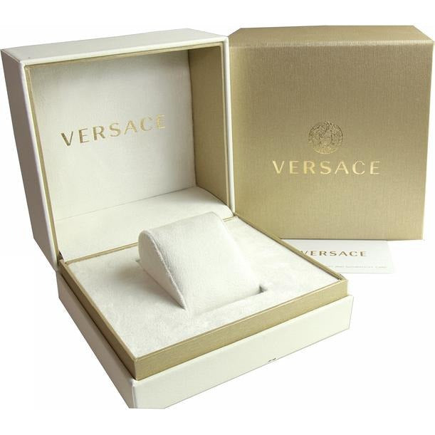 Versace V Circulus Quartz Black Dial Black Leather Strap Watch for Women - VBP12017