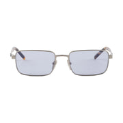 Prada Men Rectangular Frame Brushed Steel Sunglasses