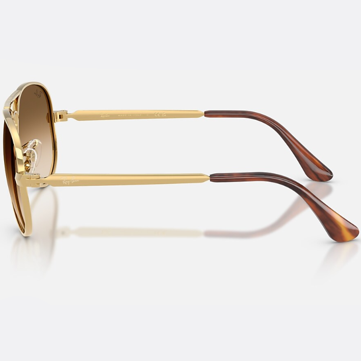 Ray Ban Women Pilot Frame Polished Arista Gold Sunglasses