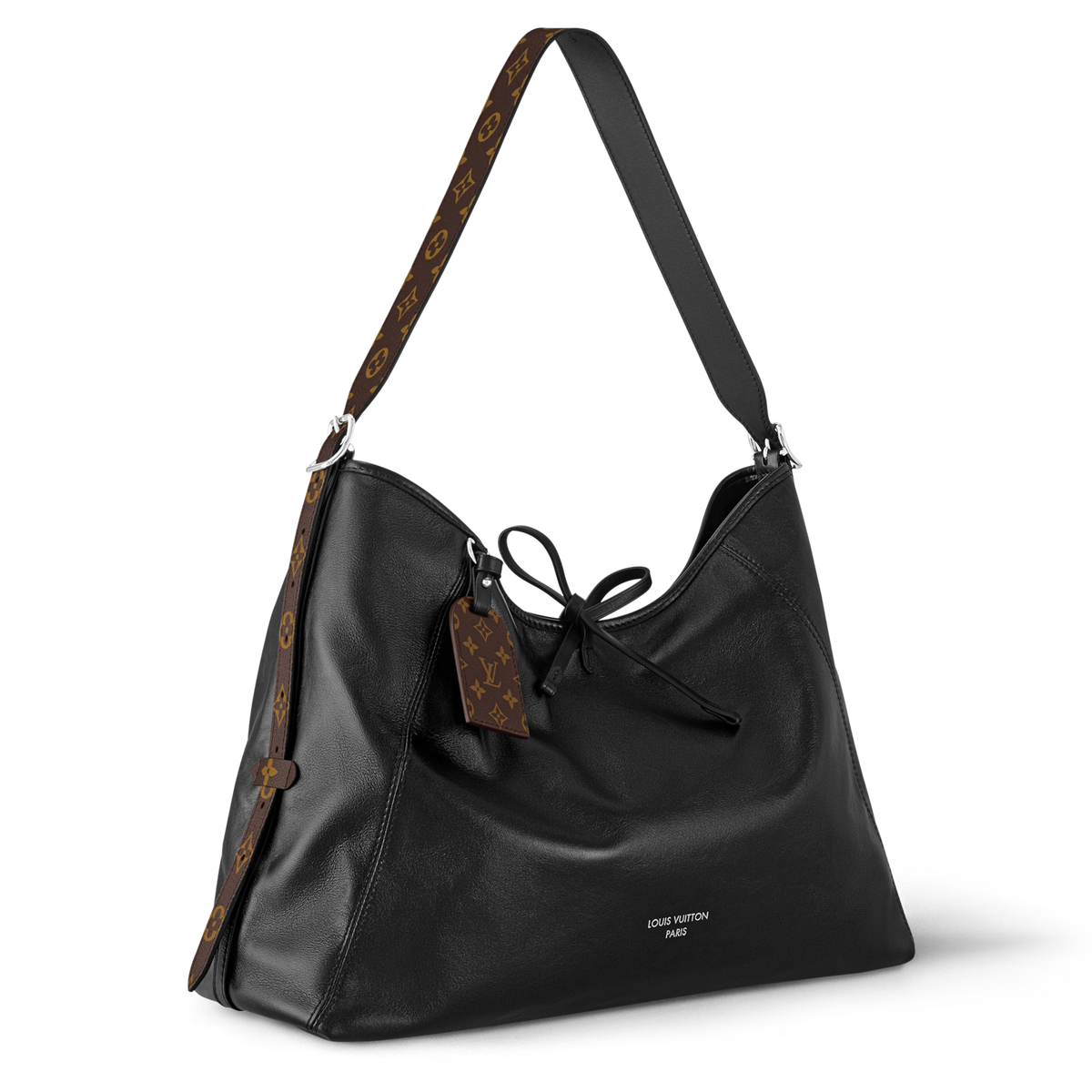 Louis Vuitton Lambskin CarryAll Vibe MM Handbag – Black